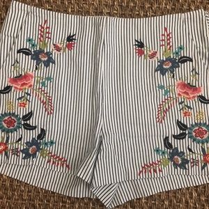 EEUC Worn Once LOFT Blue Stripped Floral Shorts 4